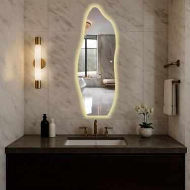 Imagem de Espelho Linha Fit Luxo Com Decoração Premium Com Led Touch Para Seu cl