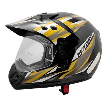 Imagem de Capacete Moto Ebf Motard Street Preto Mot Azul/Vermelho 56