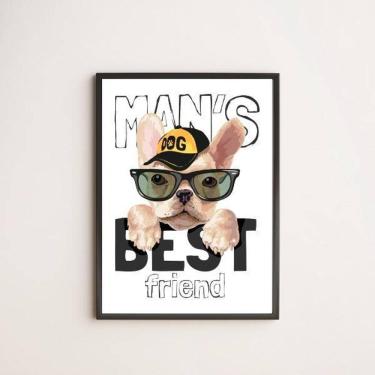 Imagem de Quadro Decorativo Man`S Best Friend 45X34Cm Moldura Preta