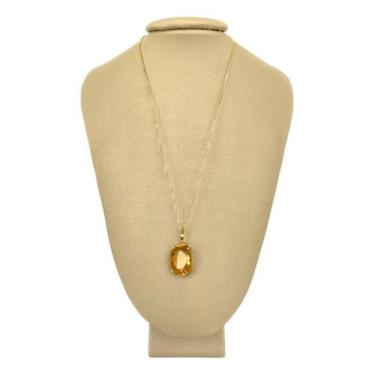 Imagem de Colar Prata 925 + Ouro Citrino Incrível - P Vecchio - P. Vecchio