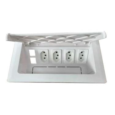 Imagem de Caixa De Tomada P/ Embutir Em Mesa + 04 Módulos Tomadas - LAURINDOS CH