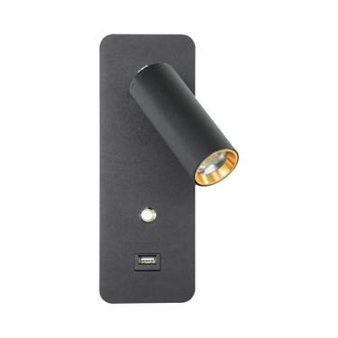 Imagem de Lâmpada De Parede LED Interna 7W Com Carregamento USB Para Quarto E Sa