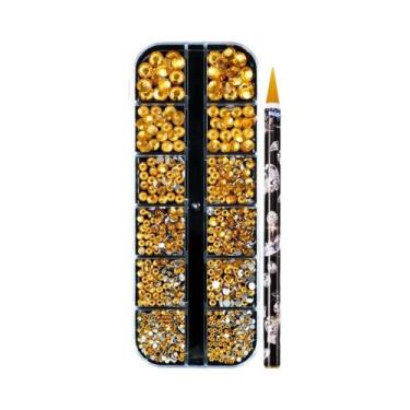 Imagem de Strass Coloridos 3D Redondos Para Unhas, Pedras De Vidro Com Base Plan