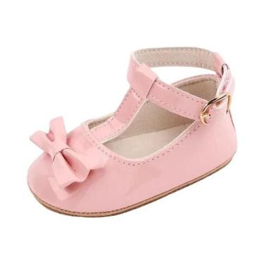 Imagem de Sapatos De Primeira Caminhada Para Bebês Meninas Com Laço Fofo Em PU E