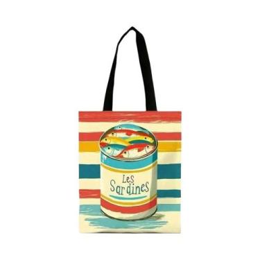 Imagem de Bolsa De Ombro Estética E Durável Com Estampa De Sardinhas, Para Praia