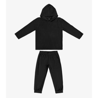 Imagem de Conjunto Infantil Blusão com Capuz e Calça Select Preto, 6, Preto