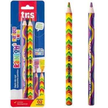 Imagem de Lápis de cor rainbow neon e metálico cartela com 2 un - tris
