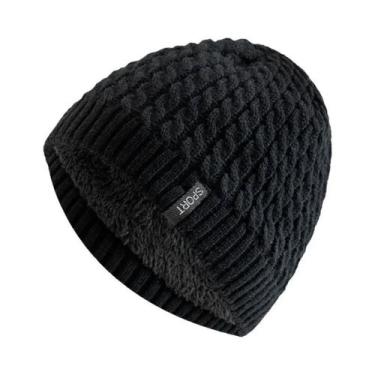 Imagem de Gorro De Malha Unissex Com Forro De Pelúcia, Quente E Estiloso Para Ou