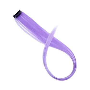 Imagem de Extensão De Cabelo Sintético Longo E Colorido Em Cores Arco-Íris, Roxo