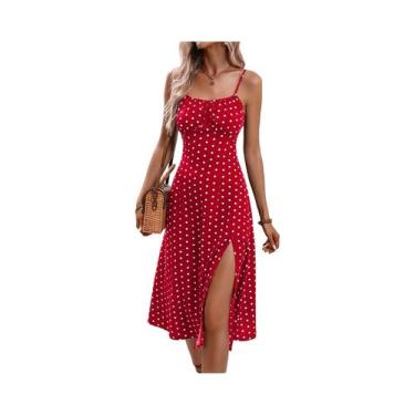 Imagem de Vestido De Praia Boho Com Estampa Floral Para Mulheres, Alças Finas, D