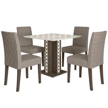 Imagem de Kit Mesa de Jantar Isis Com Vidro com 4 Cadeiras Jade - Poliman, Amend