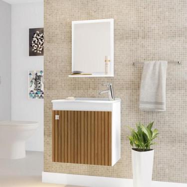 Imagem de Gabinete Armário Banheiro Siena com Cuba e Espelheira - Móveis Bechara