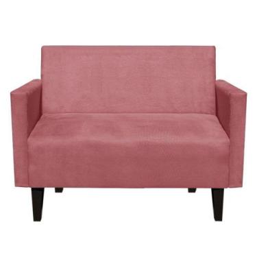 Imagem de Sofá Retrô Namoradeira Compacta Jade 2 Lugares Suede Rose - D'Rossi
