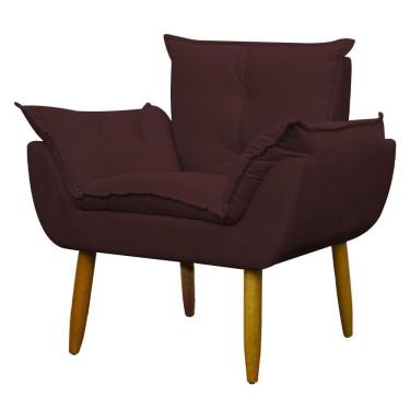 Imagem de Poltrona Decorativa Para Consultório Opala Suede Herrero Marsala
