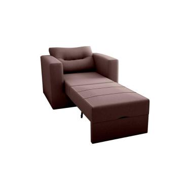Imagem de Sofa Cama Poltrona 1 Lugar Solteiro 0,90 Larg Marissol Matrix Suede Marrom