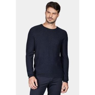 Imagem de Tricot Aramis Manga Longa Jacquard Chevron Marinho-Masculino