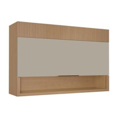 Imagem de Armário Aéreo Cozinha Nesher Realeza 1 Porta 120cm Carvalho/Greice