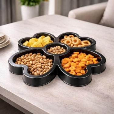 Imagem de Petisqueira Trevo Com 5 Divisórias De Plástico Aperitivos - Keita, Pre