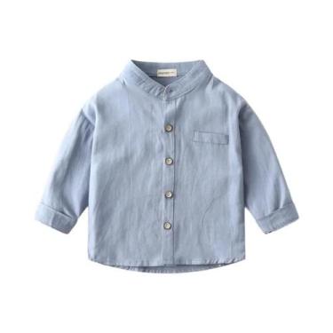 Imagem de Camisa De Algodão Infantil De Manga Comprida, Primavera Outono, Roupas