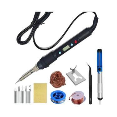 Imagem de Kit De Ferro De Solda Com Temperatura Ajustável 80W, Display LCD, Aque