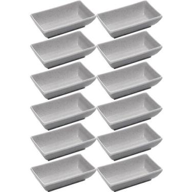 Imagem de 12 Molheiras Melamina 10x6x3cm Lyor Porta Shoyu Tóquio Granilite Sunom