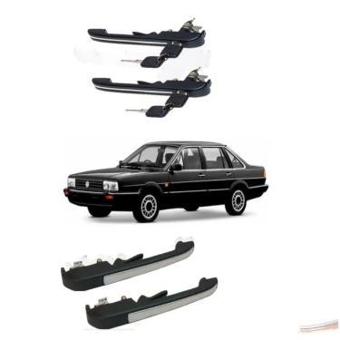 Imagem de Kit Maçanetas Externas Quantum Santana Friso Inox 4 Pt 92-98