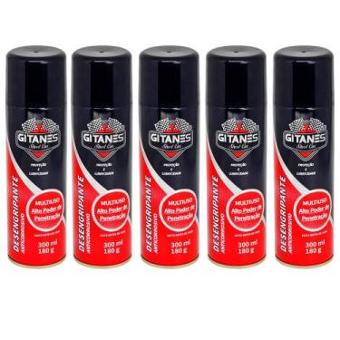 Imagem de 5 Desengripante para Peças Enferrujadas Spray Multiuso - 300ml - gitan