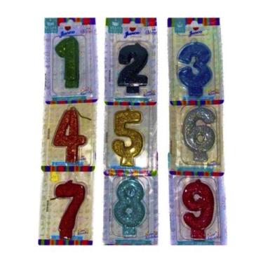 Imagem de Vela Aniversário Glitter JUNCO Escolha sua Cor!, Vermelho