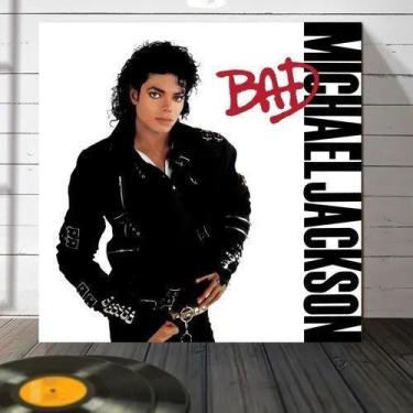 Imagem de Placa Quadro Michael Jackson Álbum Disco Bad Mdf 20x20cm - ARTSIM
