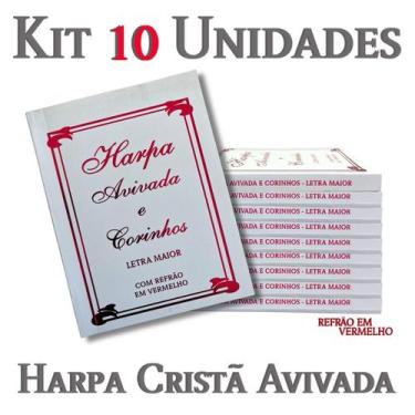 Imagem de Kit 10 unidades harpa avivada e corinhos brochura pequena letra maior 