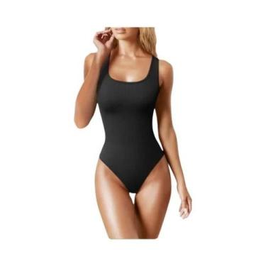 Imagem de Macacão Feminino Slim Fit De Verão Em Malha Sólida Casual Chic - NONE,