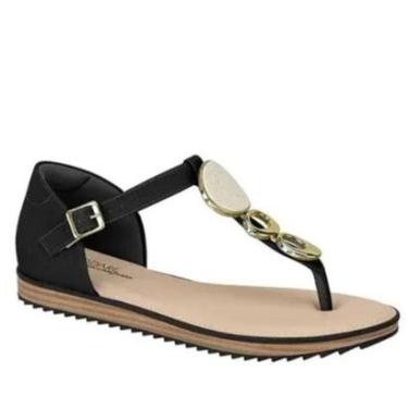 Imagem de Sandália Rasteira Feminina Modare Pedrarias Conforto 7141116 - Camel Napa - 39-Feminino