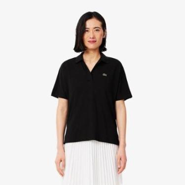 Imagem de Camisa Polo Lacoste Fluid Piqué Ajuste Folgado Feminina-Feminino