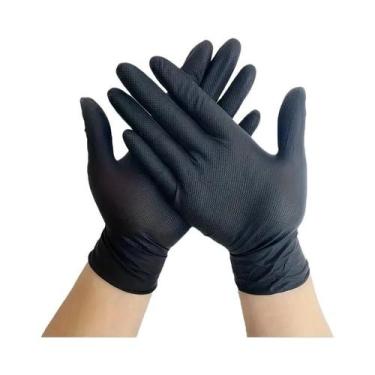 Imagem de Luvas De Nitrilo Pretas De Alta Resistência 8mil Descartáveis Para Seg