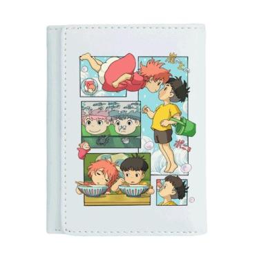 Imagem de Carteira Ponyos on Cliffs Anime Characters Slim BiFold PU - yiweisai