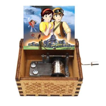 Imagem de Caixa de música Castles In Skys Hand Crank Antique Wooden 85g - yiweis