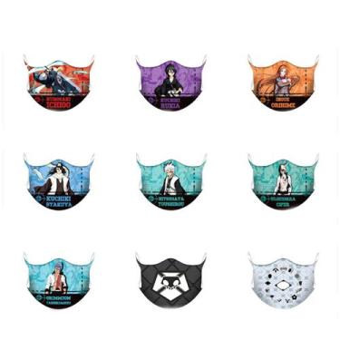 Imagem de Máscara facial Anime Bleachs Máscara 9 unidades/lote de algodão 32x11,