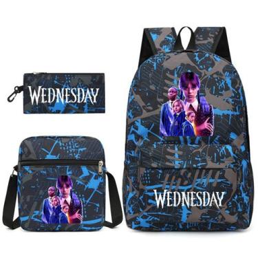 Imagem de Conjunto de mochilas às quartas-feiras, Anime School, 3 unidades com b