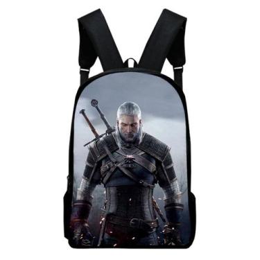 Imagem de Mochila escolar Wiedzmins Geralts Cartoon para crianças - yiweisai