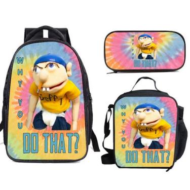 Imagem de Conjunto de mochilas escolares Why You Do That Jeffys 3 unidades para 