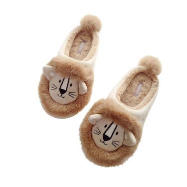 Imagem de Chinelos Cute Lion Plush Anime Home Shoes, tamanho 40-41 - yiweisai