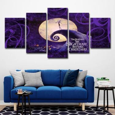 Imagem de Pôster de decoração de parede com 5 painéis Nightmares Before Christma