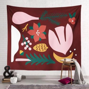 Imagem de Tapeçaria de parede Pintura abstrata de flores 150x130cm - yiweisai