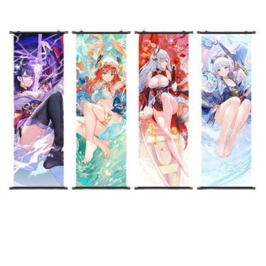 Imagem de Pôster de decoração de parede de 4 painéis Genshins Impacts Yaes Mikos