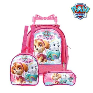 Imagem de Kit Mochila Pequena Escolar Infantil Patrulha Canina Rosa - Toys 2U