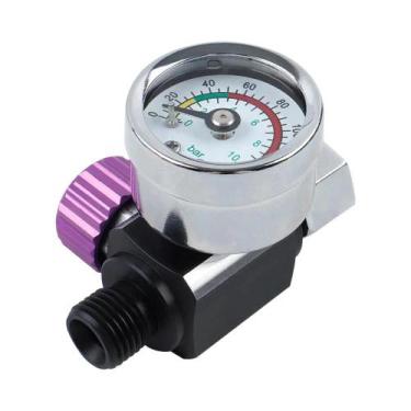 Imagem de Regulador De Pressão De Ar Ajustável Com Manômetro G1/4 Interface Univ