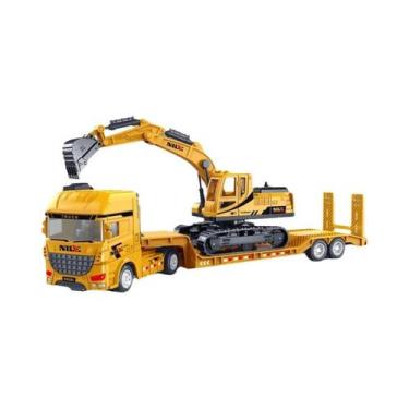 Imagem de Caminhão De Brinquedo Diecast Para Meninos: Escavadeira, Trator E Bull
