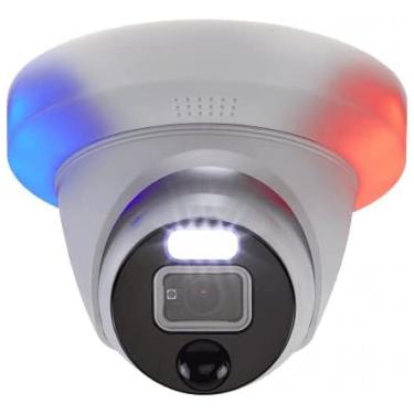 Imagem de Câmera de Segurança IP Externa Swann 4K Enforcer com Luzes Vermelhas e Azuis Controláveis, Holofotes e Sirenes