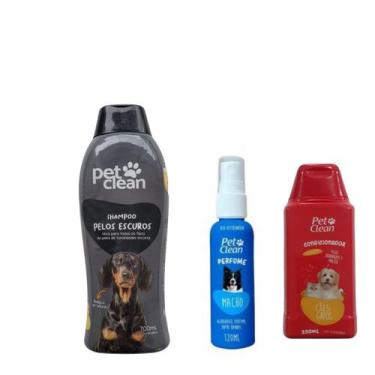 Imagem de Kit POP Pet Clean Shampoo + Perfume + Condicionador Pet Cães, Pelos Es