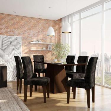 Imagem de Conjunto de Mesa de Jantar Larissa II com Vidro e 6 Cadeiras Grécia Su